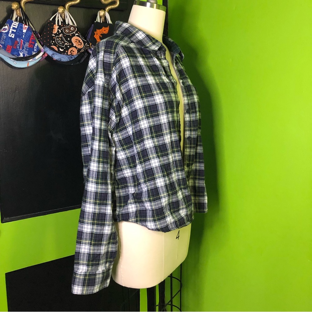 AEO Cropped patchwork flannel - Picture 2 of 5